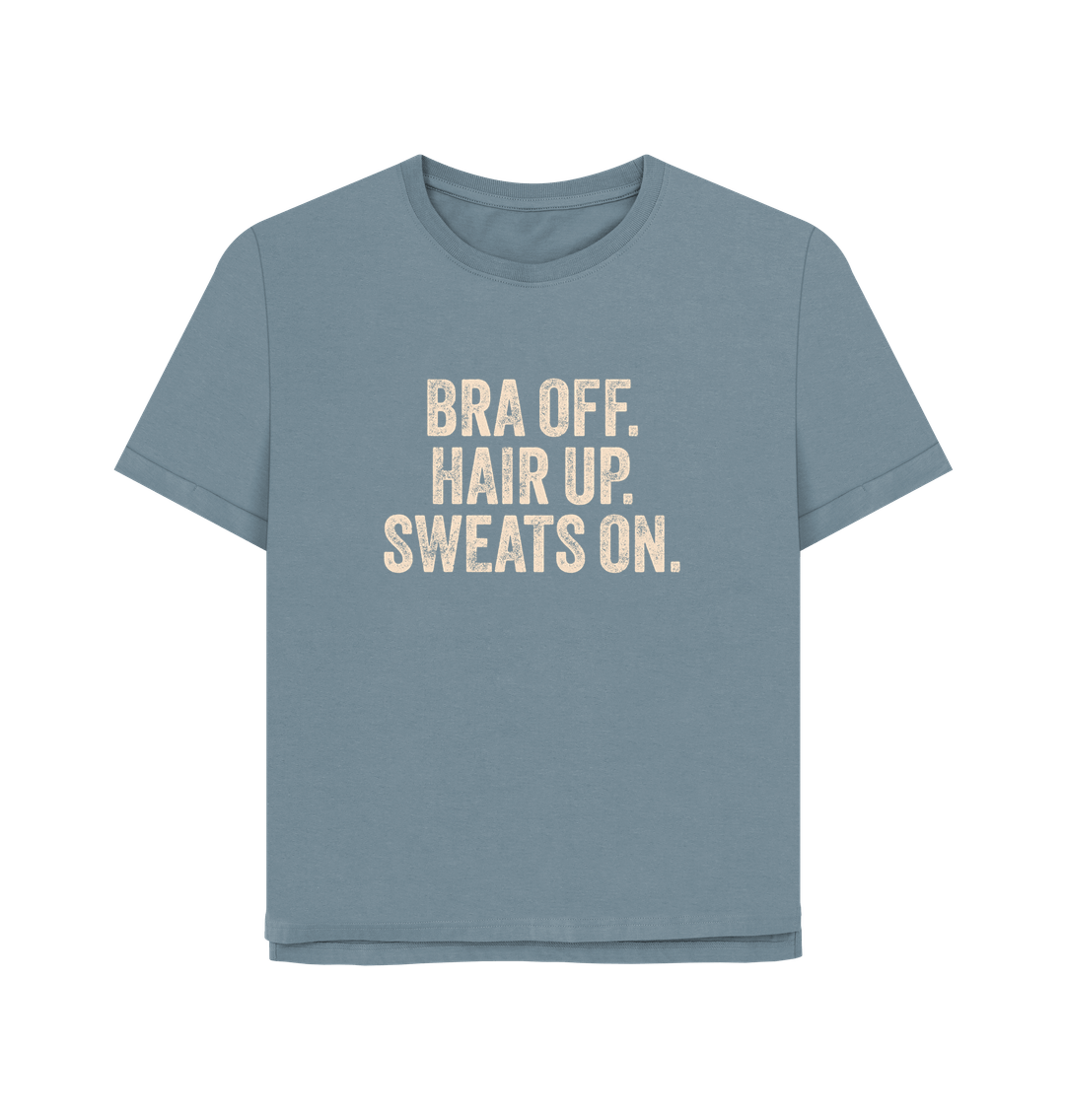 Stone Blue Bra Off Women's Relaxed Fit T-shirt