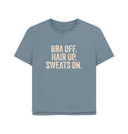 Stone Blue Bra Off Women's Relaxed Fit T-shirt