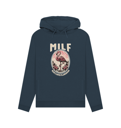 Navy Blue Milf Flamingo Women's Hoodie