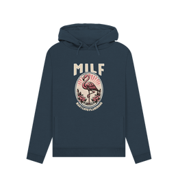 Navy Blue Milf Flamingo Women's Hoodie
