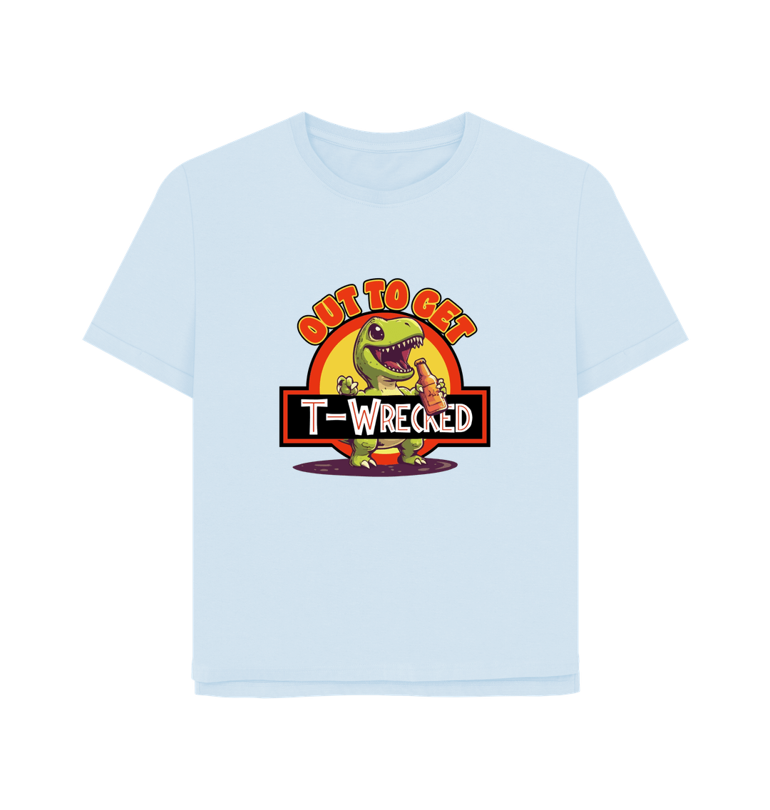 Sky Blue T-Wrecked Women's Relaxed Fit T-shirt