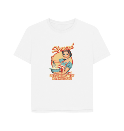White Stressed Women's Relaxed Fit T-shirt