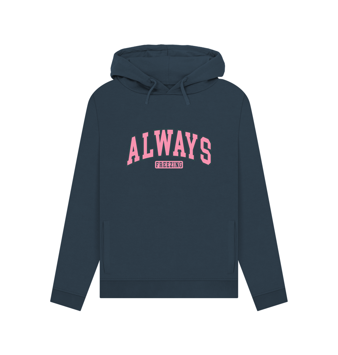 Navy Blue Freezing Always Women's Hoodie