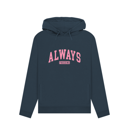 Navy Blue Freezing Always Women's Hoodie