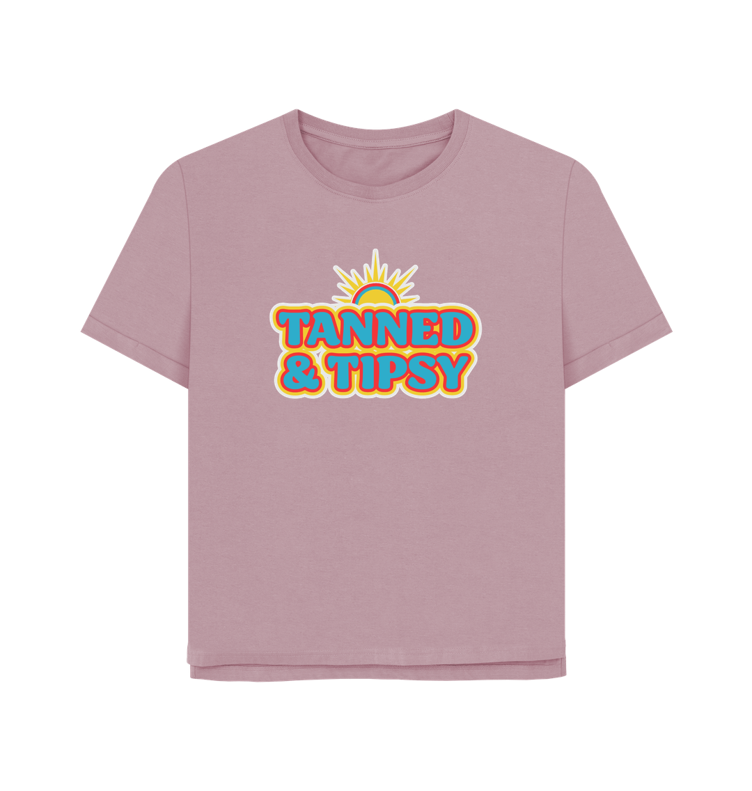 Mauve Tanned And Tipsy Women's Relaxed Fit T-shirt