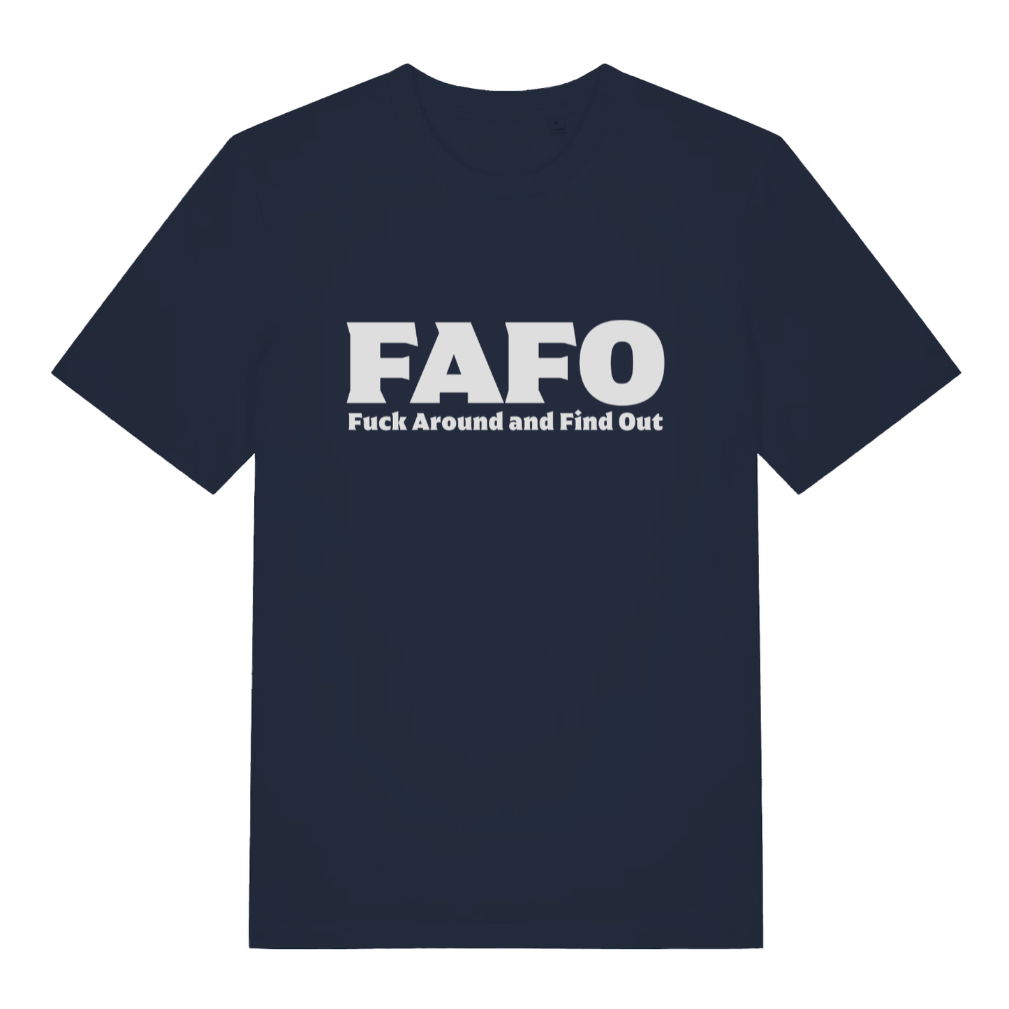 French Navy FAFO T-shirt flat lay showing classic rude FAFO slogan text