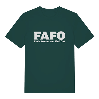Glazed Green FAFO T-shirt flat lay with clean "FAFO - Fuck Around and Find Out" design