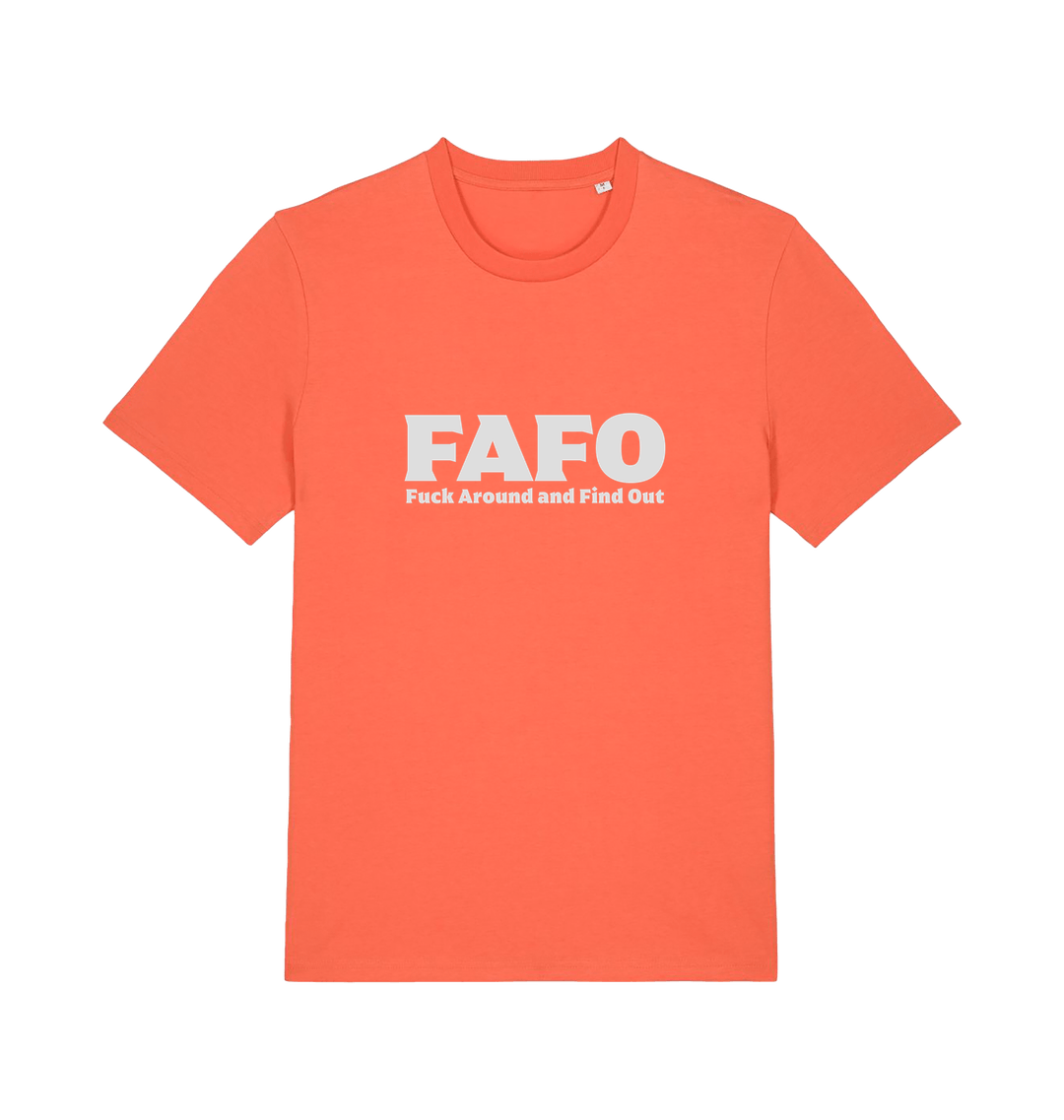 orange gen x t-shirt with 'FAFO Fuck Around and Find Out' slogan