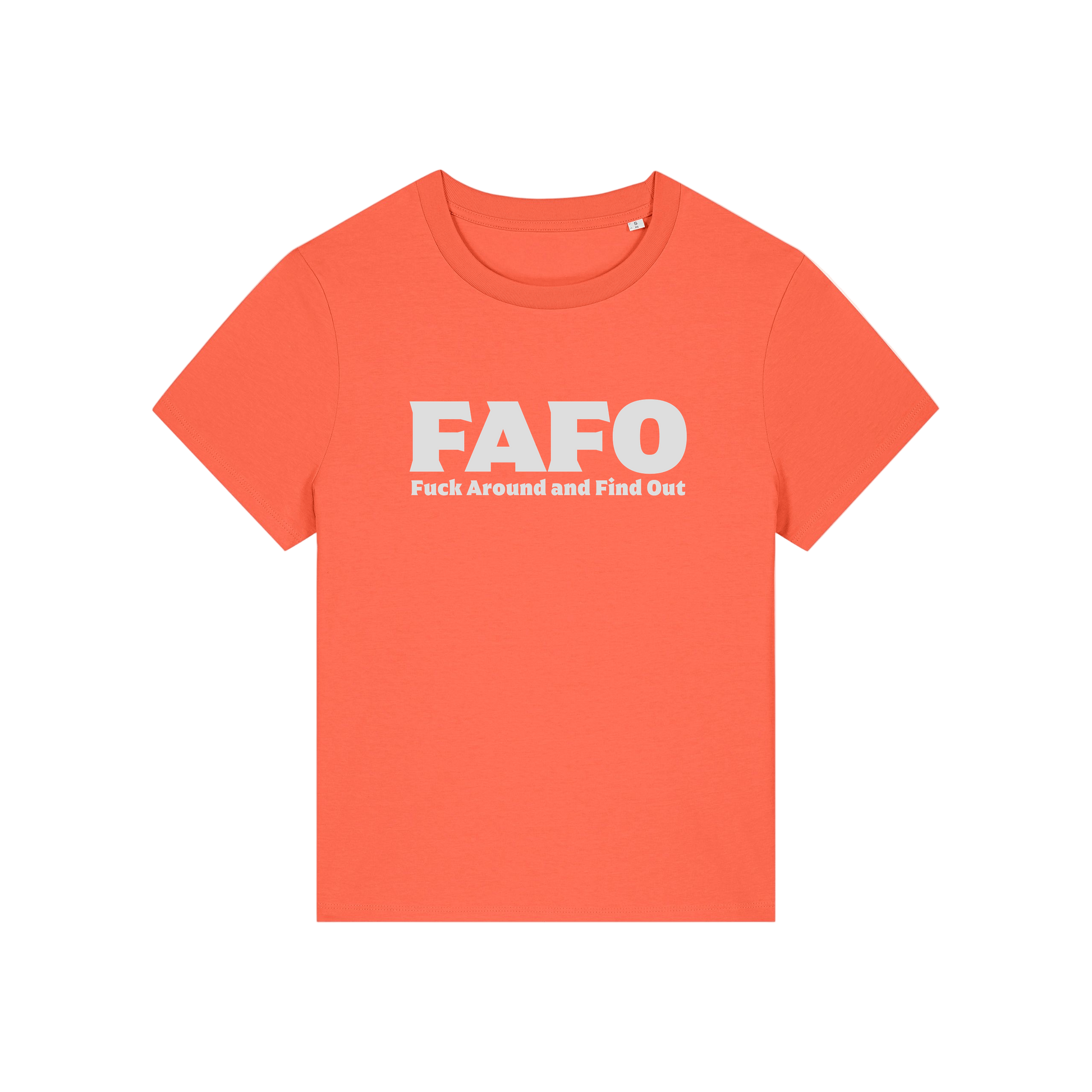 orange gen x t-shirt with the slogan 'fafo - fuck around and find out'
