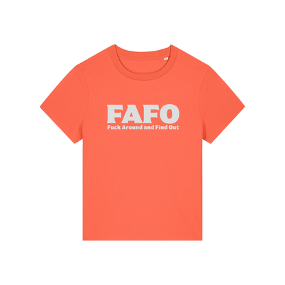 orange gen x t-shirt with the slogan 'fafo - fuck around and find out'