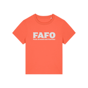 orange gen x t-shirt with the slogan 'fafo - fuck around and find out'