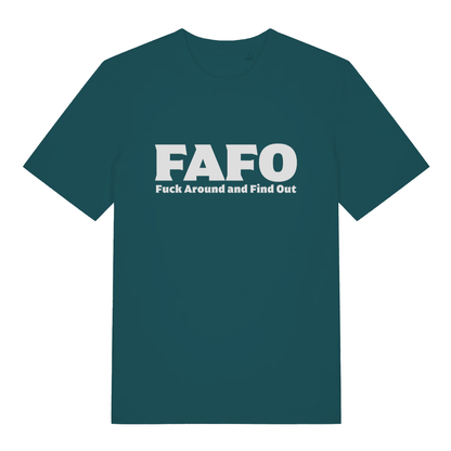 Stargazer women's FAFO T-shirt flat lay displaying bold funny acronym artwork