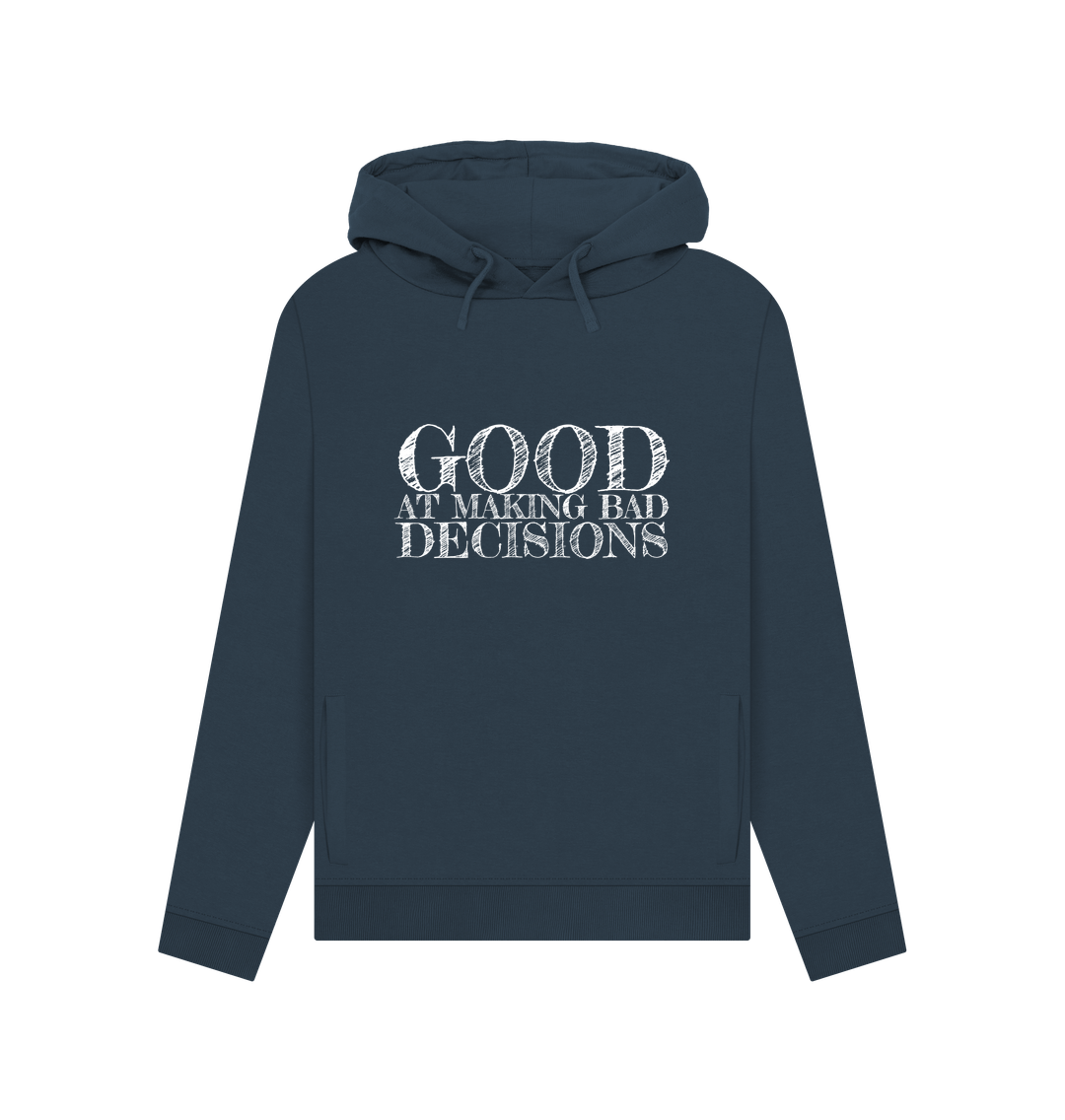 Navy Blue Good At Bad Women's Hoodie
