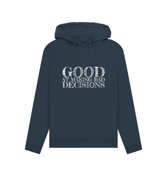 Navy Blue Good At Bad Women's Hoodie