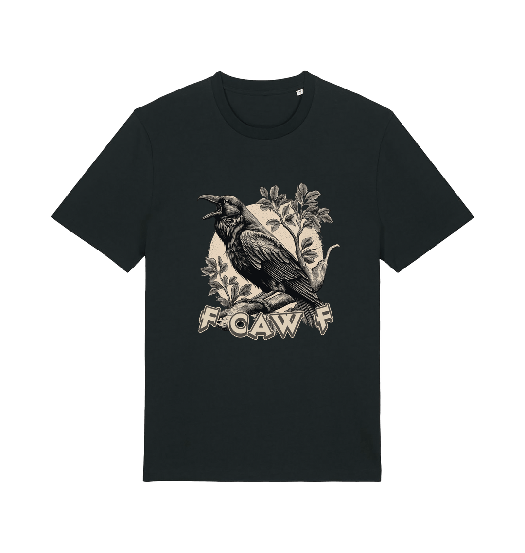 Black funny offensive t-shirt with a crow design and 'FOAW' slogan