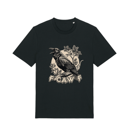 Black funny offensive t-shirt with a crow design and 'FOAW' slogan