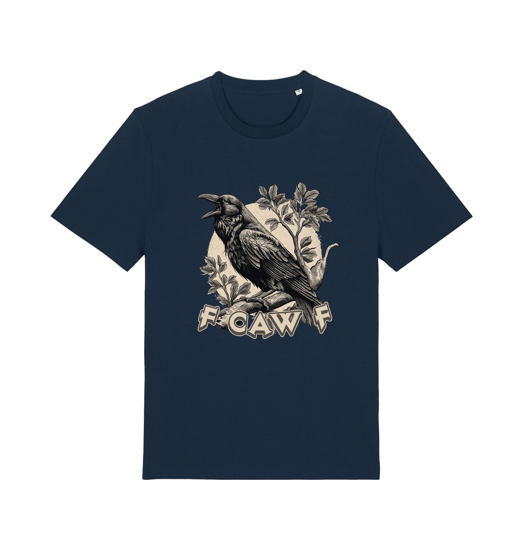 navy funny offensive t-shirt with a crow design and 'FOAW' slogan