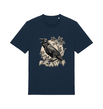 navy funny offensive t-shirt with a crow design and 'FOAW' slogan
