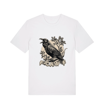 white funny offensive t-shirt with a crow design and 'FOAW' slogan