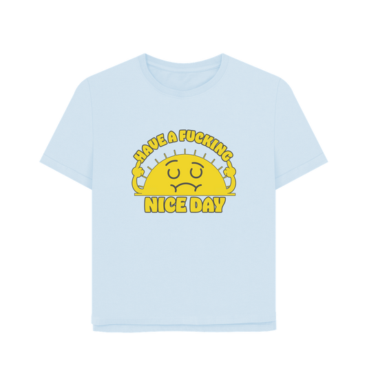 Sky Blue Printed T-shirt