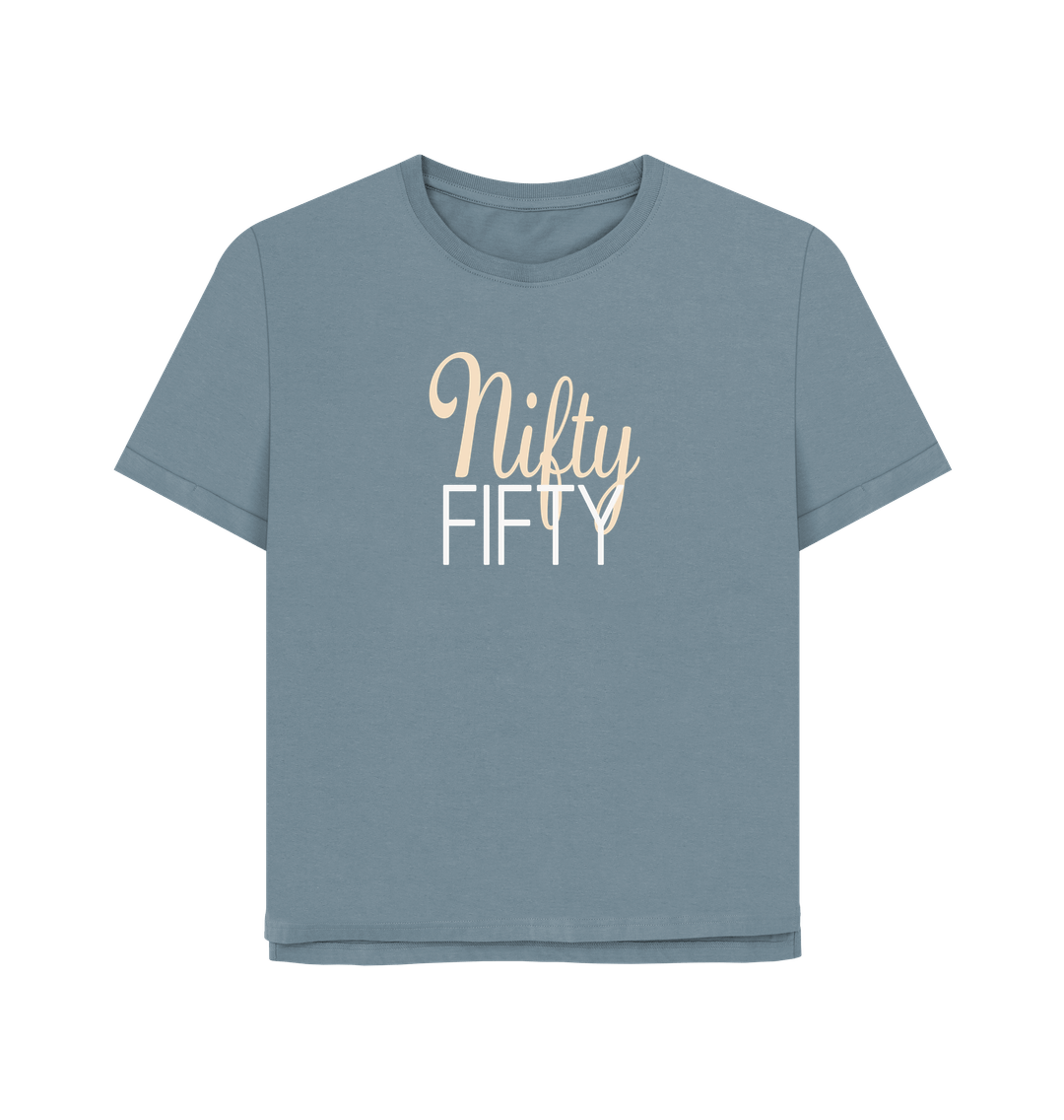 Stone Blue Nifty Fifty Women's Relaxed Fit T-shirt