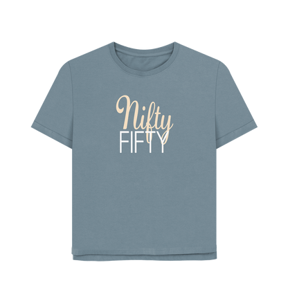 Stone Blue Nifty Fifty Women's Relaxed Fit T-shirt