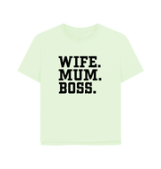 Pastel Green Wife Mum Boss Women's Relaxed Fit T-shirt