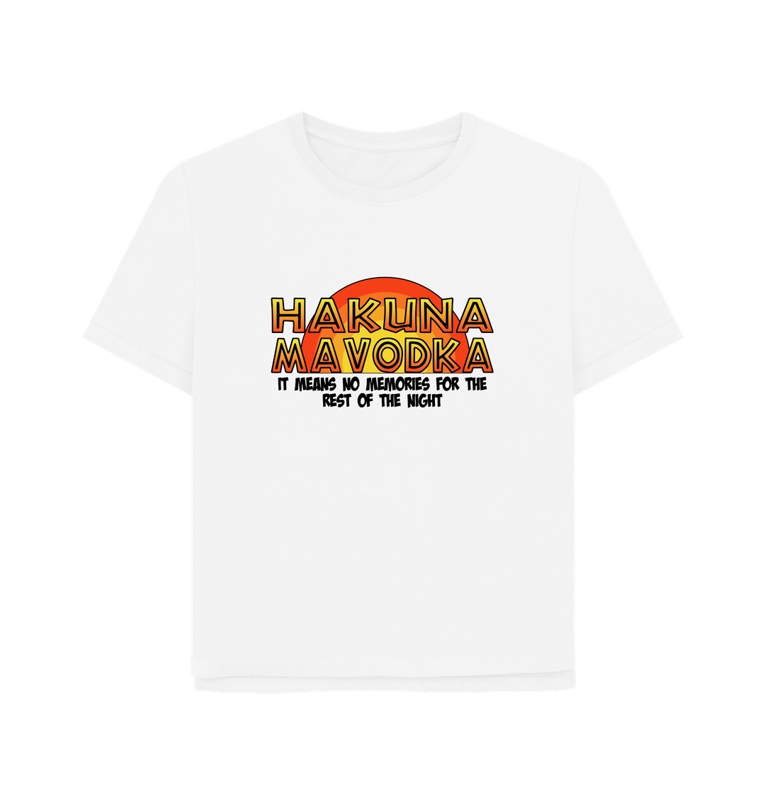 White Hakuna Mavodka Women's Relaxed Fit T-shirt