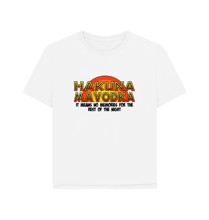 White Hakuna Mavodka Women's Relaxed Fit T-shirt