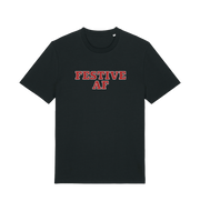 black christmas slogan t-shirt with 'festive af'