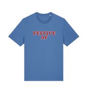 blue christmas slogan t-shirt with 'festive af'