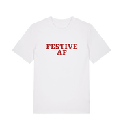 white christmas slogan t-shirt with 'festive af'