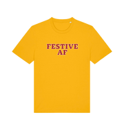 yellow christmas slogan t-shirt with 'festive af'