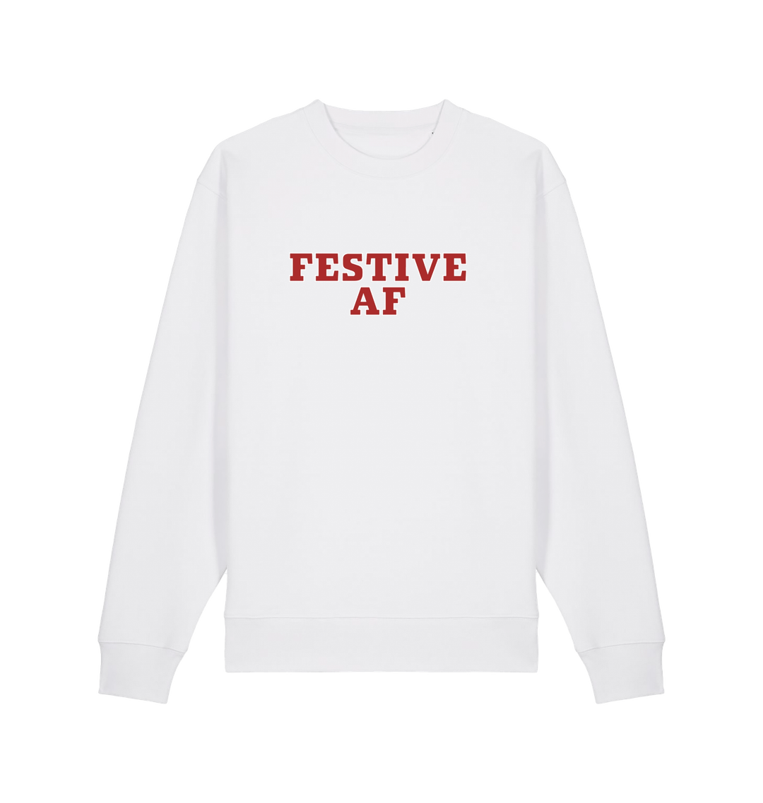 white christmas slogan jumper with 'festive af'