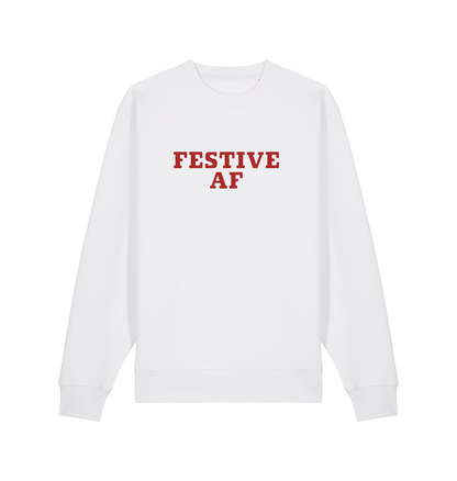 white christmas slogan jumper with 'festive af'