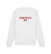 white christmas slogan jumper with 'festive af'