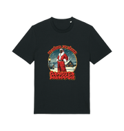 black xmas t-shirt with the graphic of snoop dogg dressed as santa claus and the logan 'fo shizzle my nizzle gangsta wrapper'