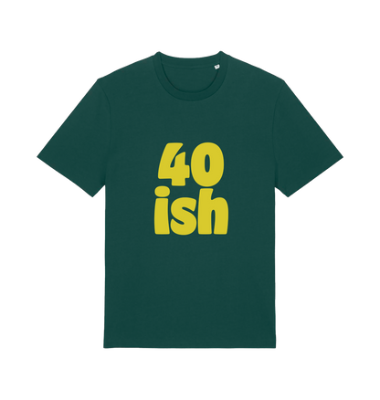 green birthday t-shirt with the slogan '40-ish'