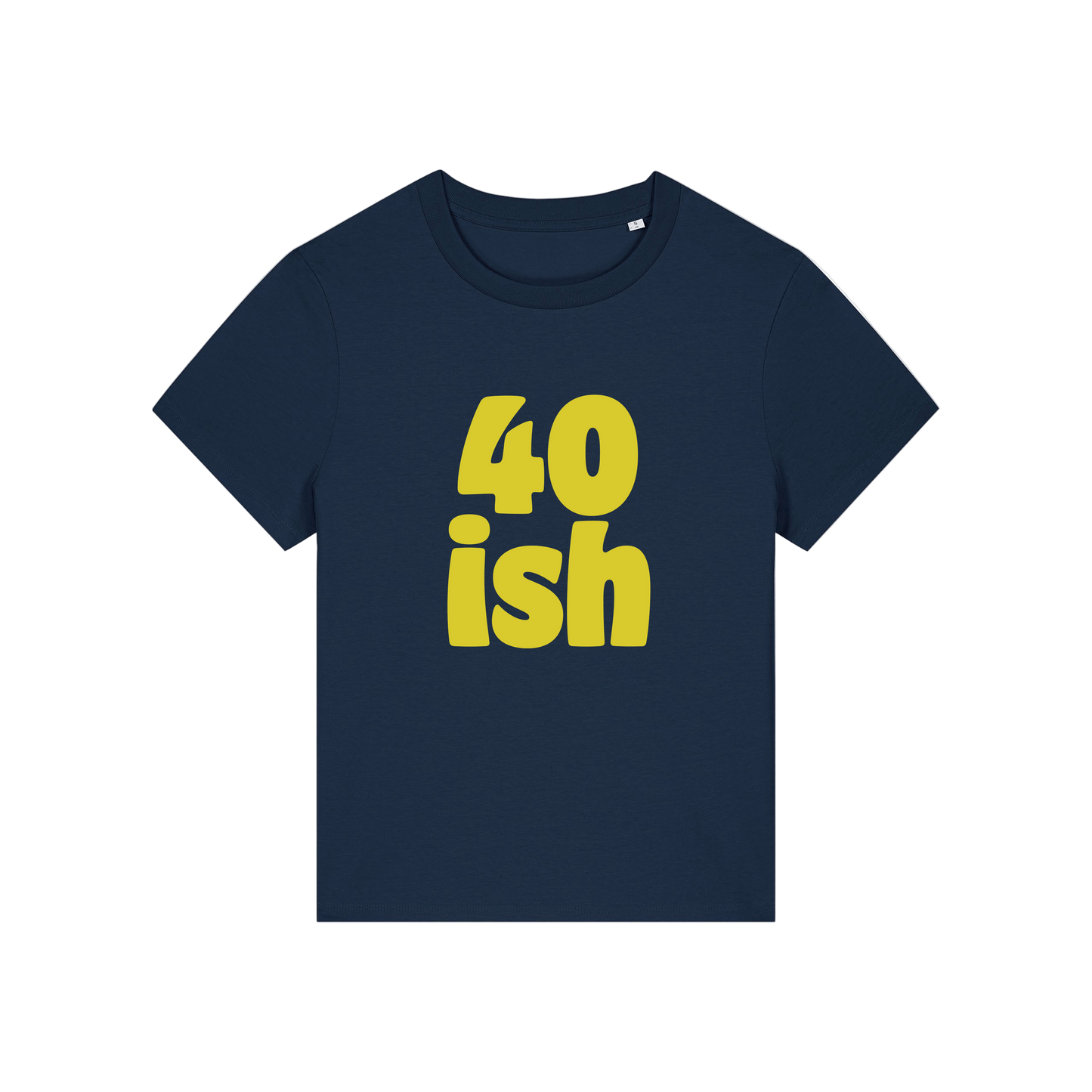 navy birthday t-shirt with the slogan '40 ish'