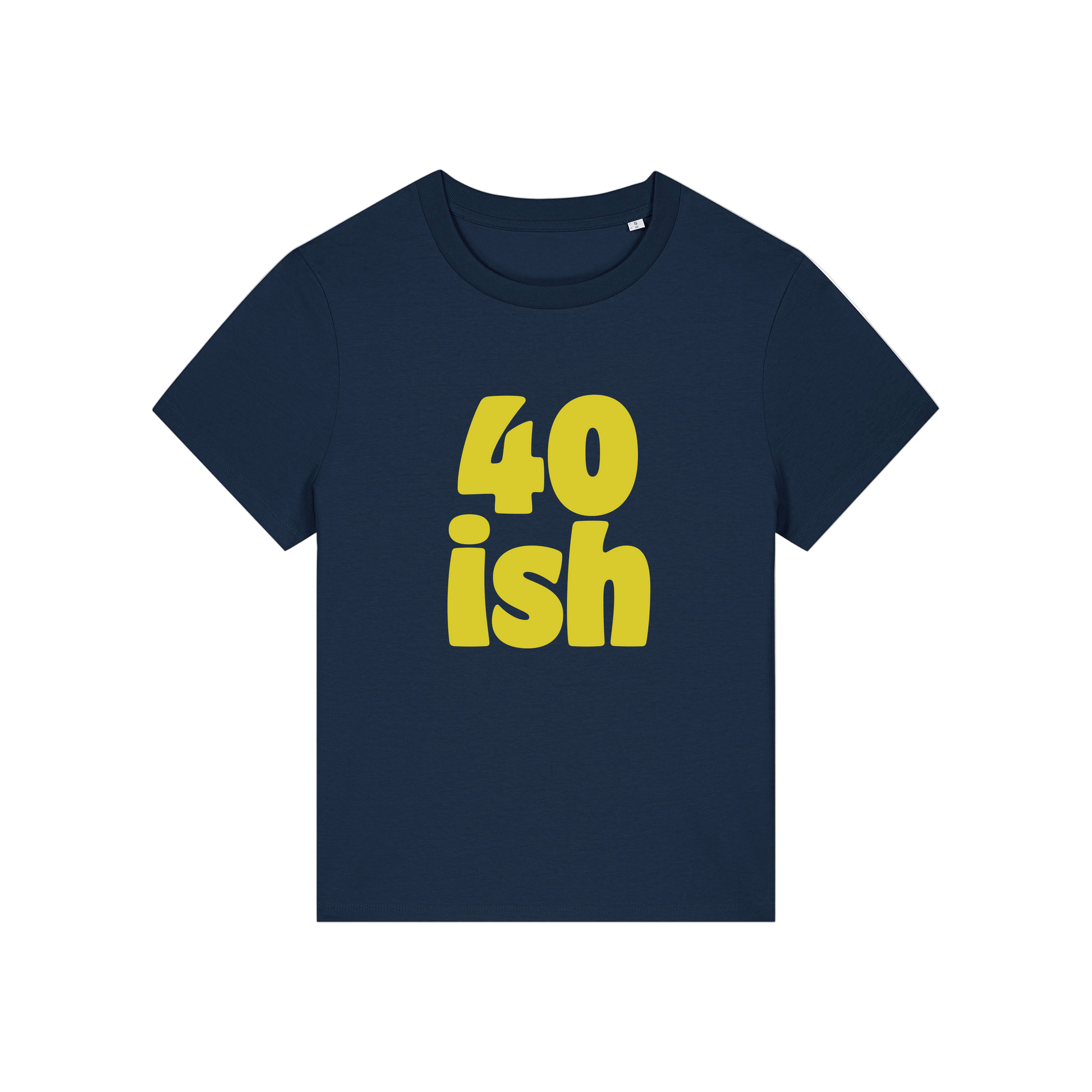 navy birthday t-shirt with the slogan '40 ish'