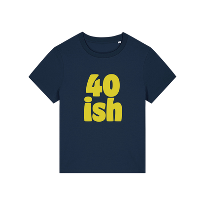 navy birthday t-shirt with the slogan '40 ish'