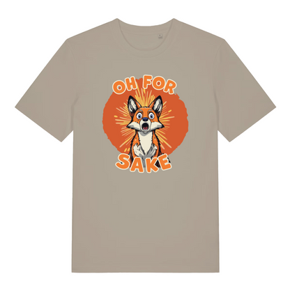 stone women's funny animal t-shirt with the graphic of a fox and the slogan 'oh for fox sake'
