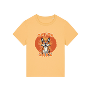 yellow funny animal t-shirt with the graphic of a fox and the slogan 'oh for fox sake'