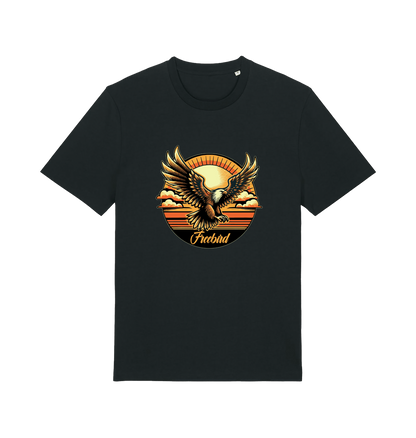 black music t-shirt with the graphic of an eagle and the slogan 'free bird'