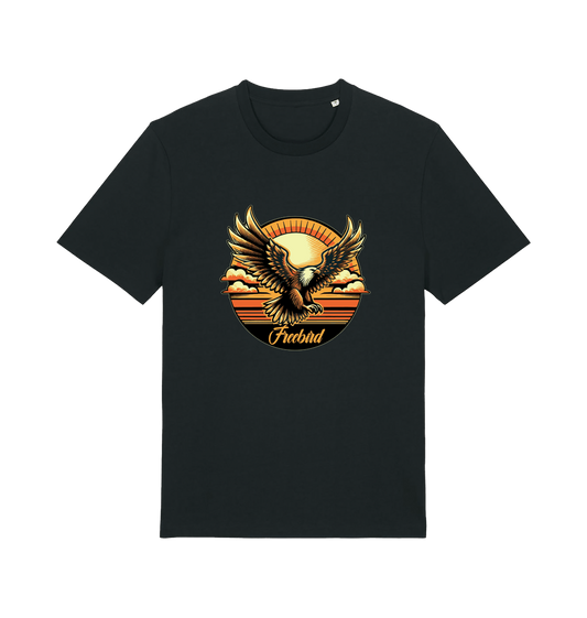 black music t-shirt with the graphic of an eagle and the slogan 'free bird'