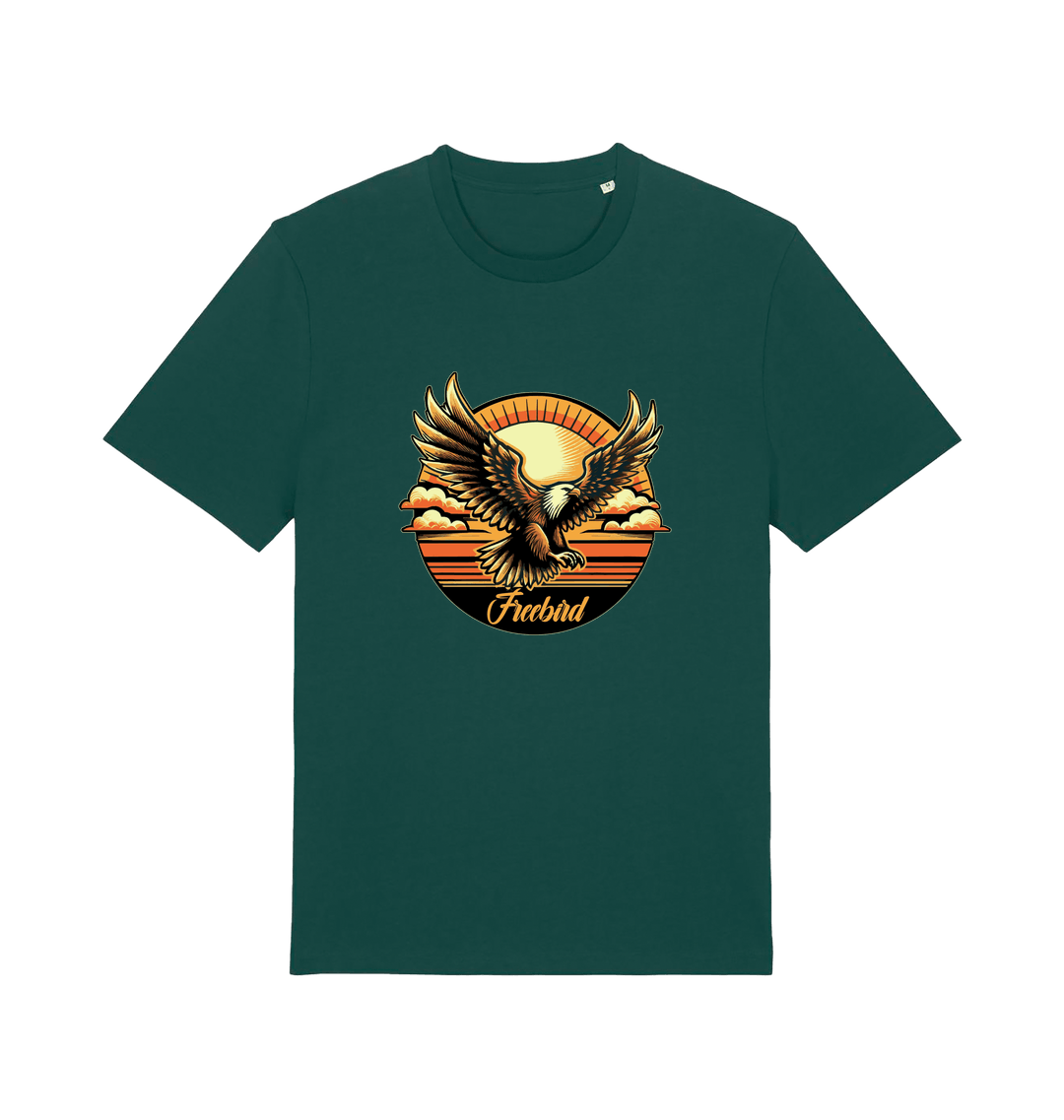 green music t-shirt with the graphic of an eagle and the slogan 'free bird'