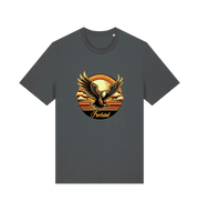 grey music t-shirt with the graphic of an eagle and the slogan 'free bird'