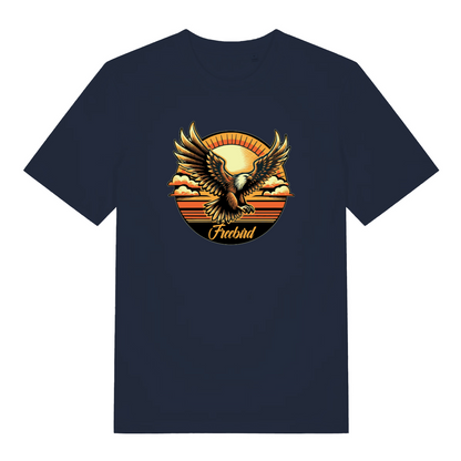 navy music t-shirt with the graphic of an eagle and the slogan 'freebird'