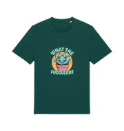 green kawaii t-shirt with the graphic of a potted plant and the slogan 'fucculent'