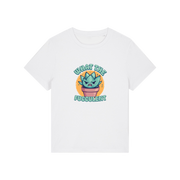 white funny offensive t-shirt with the graphic of a succulent and the slogan 'what the fucculent'
